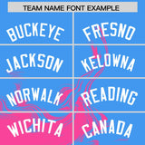 Custom Powder Blue Pink Personalized Ink Pattern Authentic Baseball Jersey