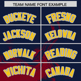 Custom Navy Crimson Personalized Ink Pattern Authentic Baseball Jersey