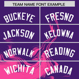 Custom Purple Pink Personalized Ink Pattern Authentic Baseball Jersey