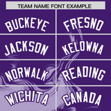 Custom Purple Light Purple Personalized Ink Pattern Authentic Baseball Jersey