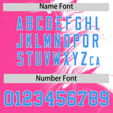 Custom White Pink Personalized Ink Pattern Authentic Baseball Jersey