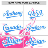 Custom White Pink Personalized Ink Pattern Authentic Baseball Jersey