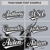 Custom Gray Black Personalized Ink Pattern Authentic Baseball Jersey