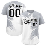 Custom Gray White Personalized Ink Pattern Authentic Baseball Jersey