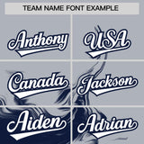 Custom Gray Navy Personalized Ink Pattern Authentic Baseball Jersey