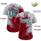 Custom Gray Crimson Personalized Ink Pattern Authentic Baseball Jersey