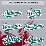 Custom Gray Crimson Personalized Ink Pattern Authentic Baseball Jersey