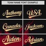 Custom Black Crimson Personalized Ink Pattern Authentic Baseball Jersey