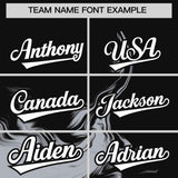 Custom Black Gray Personalized Ink Pattern Authentic Baseball Jersey