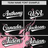 Custom Black Light Pink Personalized Ink Pattern Authentic Baseball Jersey