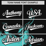 Custom Black Bright Green Personalized Ink Pattern Authentic Baseball Jersey