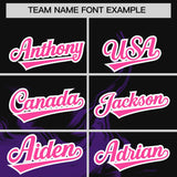 Custom Black Purple Personalized Ink Pattern Authentic Baseball Jersey