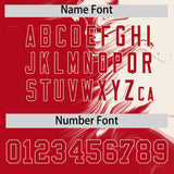 Custom Cream Red Personalized Ink Pattern Authentic Baseball Jersey