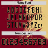 Custom Khaki Crimson Personalized Ink Pattern Authentic Baseball Jersey