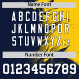 Custom Gold Navy Personalized Ink Pattern Authentic Baseball Jersey