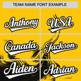 Custom Gold Black Personalized Ink Pattern Authentic Baseball Jersey