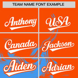 Custom Orange Powder Blue Personalized Ink Pattern Authentic Baseball Jersey