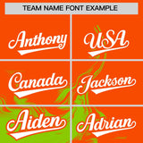 Custom Orange Neon Green Personalized Ink Pattern Authentic Baseball Jersey