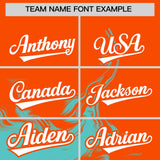Custom Orange Bright Green Personalized Ink Pattern Authentic Baseball Jersey