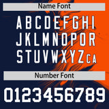 Custom Orange Navy Personalized Ink Pattern Authentic Baseball Jersey