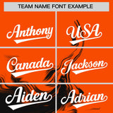 Custom Orange Black Personalized Ink Pattern Authentic Baseball Jersey