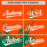 Custom Orange Kelly Green Personalized Ink Pattern Authentic Baseball Jersey