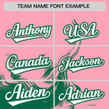 Custom Light Pink Kelly Green Personalized Ink Pattern Authentic Baseball Jersey