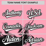 Custom Light Pink Black Personalized Ink Pattern Authentic Baseball Jersey