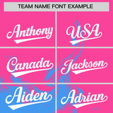 Custom Pink Powder Blue Personalized Ink Pattern Authentic Baseball Jersey