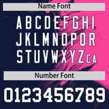 Custom Pink Navy Personalized Ink Pattern Authentic Baseball Jersey