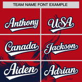 Custom Red Navy Personalized Ink Pattern Authentic Baseball Jersey