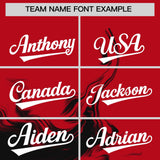 Custom Red Black Personalized Ink Pattern Authentic Baseball Jersey