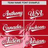 Custom Red Light Pink Personalized Ink Pattern Authentic Baseball Jersey