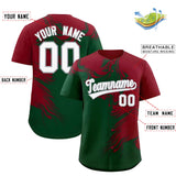 Custom Crimson Green Personalized Ink Pattern Authentic Baseball Jersey