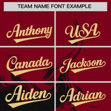 Custom Crimson Black Personalized Ink Pattern Authentic Baseball Jersey