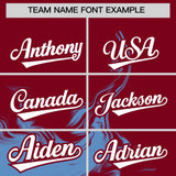 Custom Crimson Powder Blue Personalized Ink Pattern Authentic Baseball Jersey