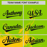 Custom Neon Green Gold Personalized Ink Pattern Authentic Baseball Jersey