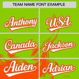 Custom Neon Green Orange Personalized Ink Pattern Authentic Baseball Jersey