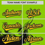 Custom Neon Green Black Personalized Ink Pattern Authentic Baseball Jersey
