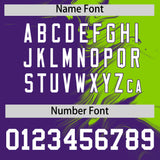 Custom Neon Green Purple Personalized Ink Pattern Authentic Baseball Jersey