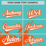 Custom Bright Green Orange Personalized Ink Pattern Authentic Baseball Jersey