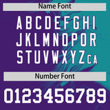 Custom Aqua Purple Personalized Ink Pattern Authentic Baseball Jersey