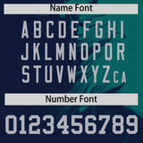 Custom Aqua Navy Personalized Ink Pattern Authentic Baseball Jersey