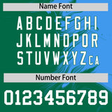 Custom Powder Blue Kelly Green Personalized Ink Pattern Authentic Baseball Jersey