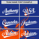 Custom Royal Orange Personalized Ink Pattern Authentic Baseball Jersey