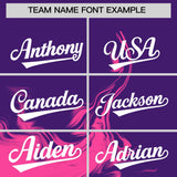 Custom Purple Pink Personalized Ink Pattern Authentic Baseball Jersey