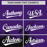 Custom Purple Black Personalized Ink Pattern Authentic Baseball Jersey