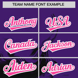 Custom Purple Black Personalized Ink Pattern Authentic Baseball Jersey