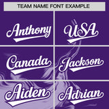 Custom Purple Light Purple Personalized Ink Pattern Authentic Baseball Jersey