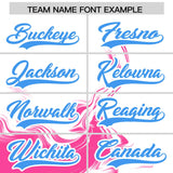 Custom White Pink Personalized Ink Pattern Authentic Baseball Jersey